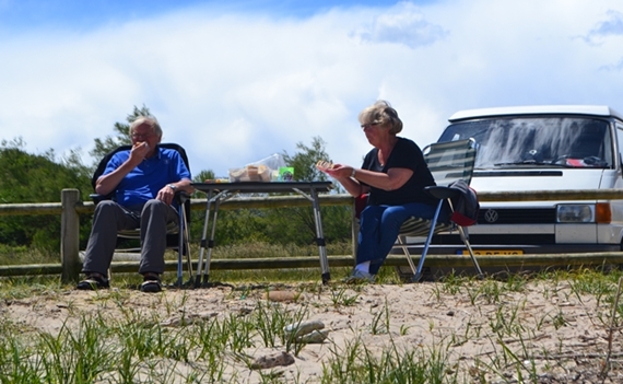 Lunchen op het strand